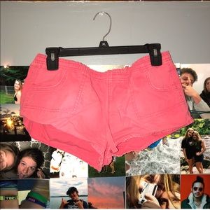 Pink jean shorts